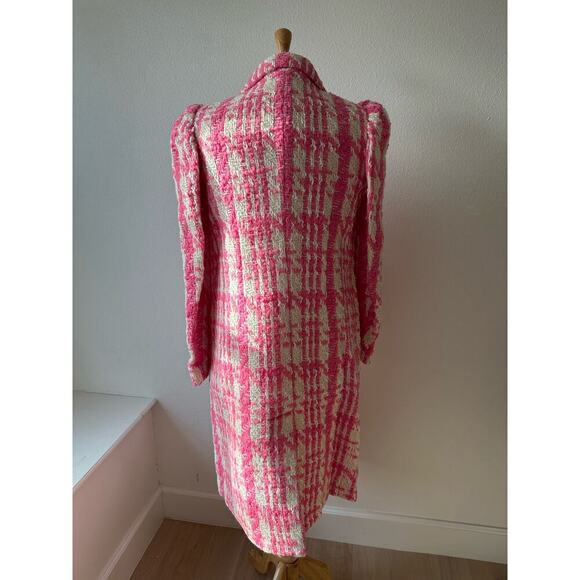 Love Shack Fancy Asryn Coat in Majestic Pink Tweed Size Large - Picture 14 of 16